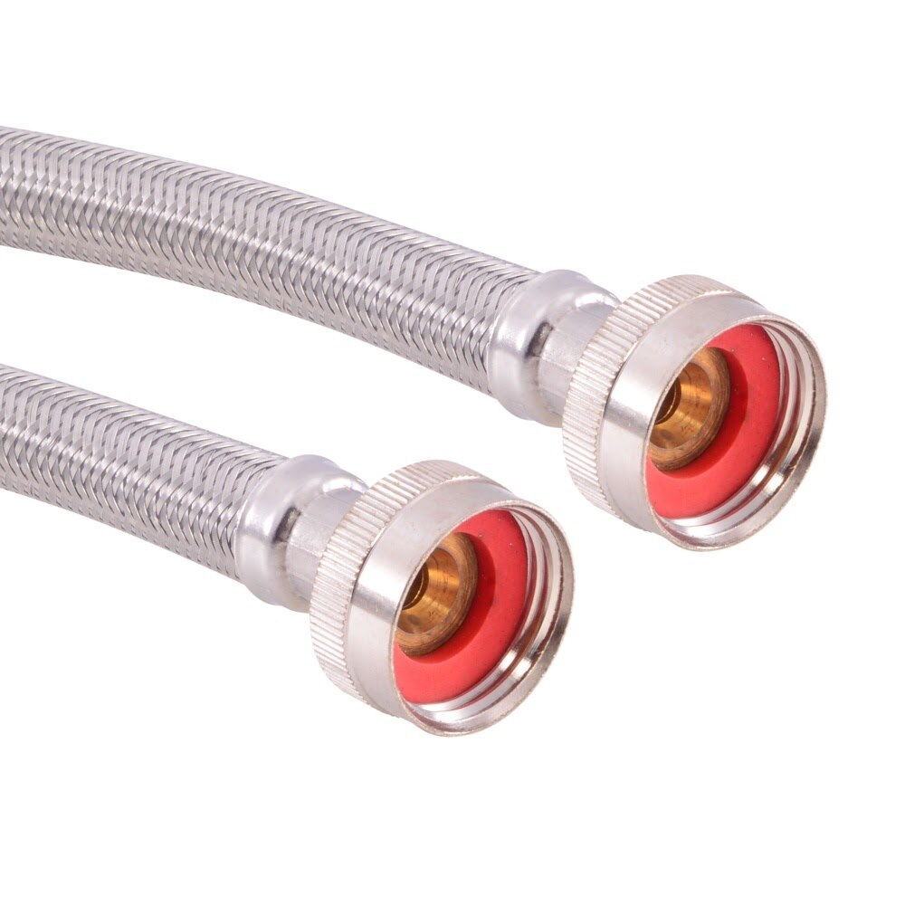 Eastman 48640 10 ft Stainless Steel Washing Machine Hose with Female Hose Thread Connections - 3