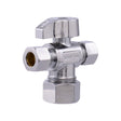 Eastman 48652LF 5/8 in. x 3/8 in. x 3/8 in. Compression 1/4 Turn Dual Outlet Stop Valve