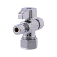 Eastman 48654LF 5/8 in x 3/8 in x 1/4 in Compression Brass Quarter Turn Dual Outlet Stop Valve