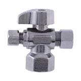 Eastman 48655LF Quarter Turn Dual Outlet Stop Valve with 1/4 in. OD and 3/8 in. OD Outlets x 1/2 in. FIP - 2