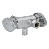 Eastman 48673LF 3/8 in. OD x 3/8 in. OD x 1/2 in. PEX Crimp Dual-Handle Multi-Turn Dual Outlet Stop Valve