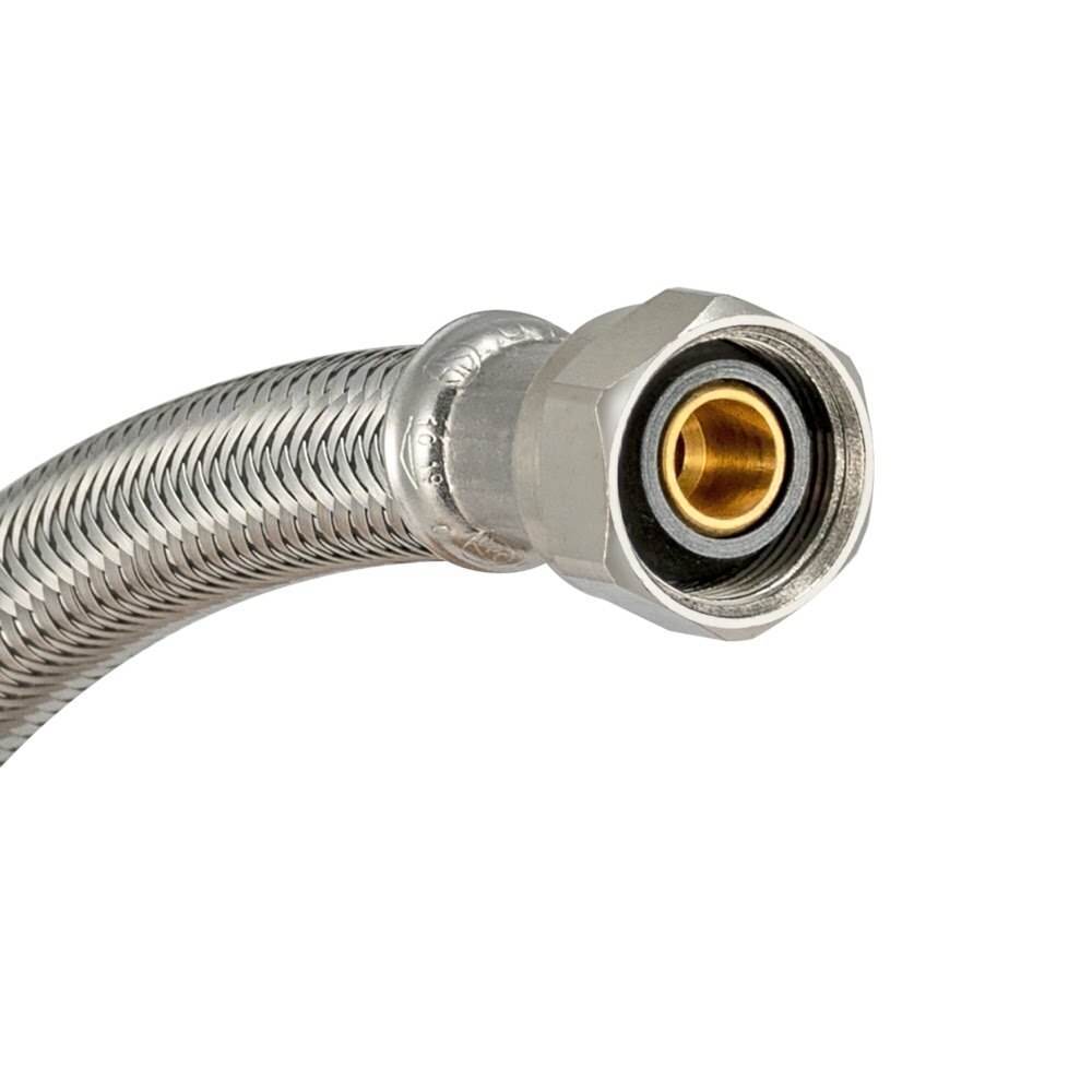 Eastman 48742 1/2 in IPS x 7/16 in Comp x 12 in Braided Stainless Steel Supply Line with Brass Insert - 2
