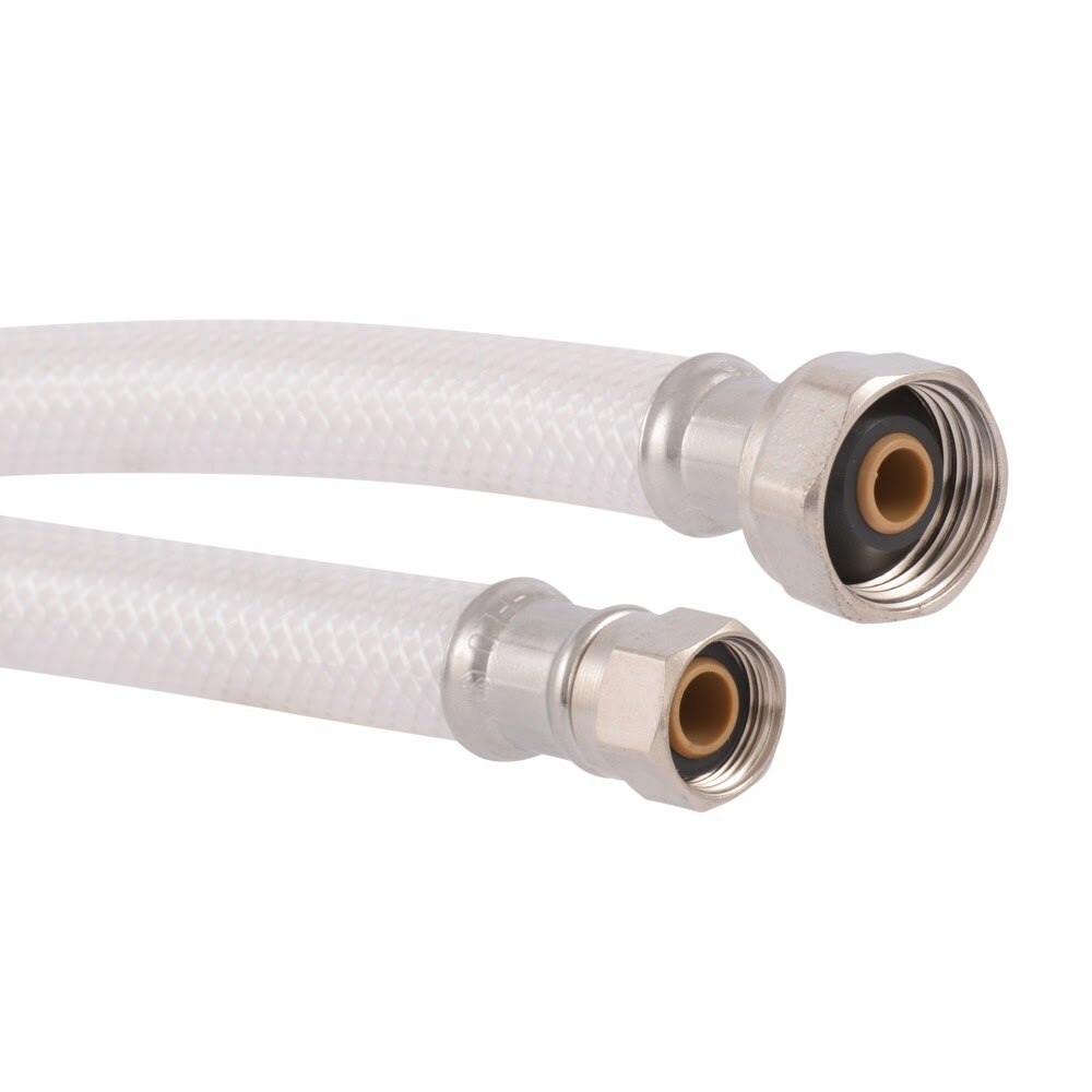 Eastman 48911 1/2 in IPS x 3/8 in Comp x 20 in Flex PVC Faucet Supply Line with Plastic Insert - 3