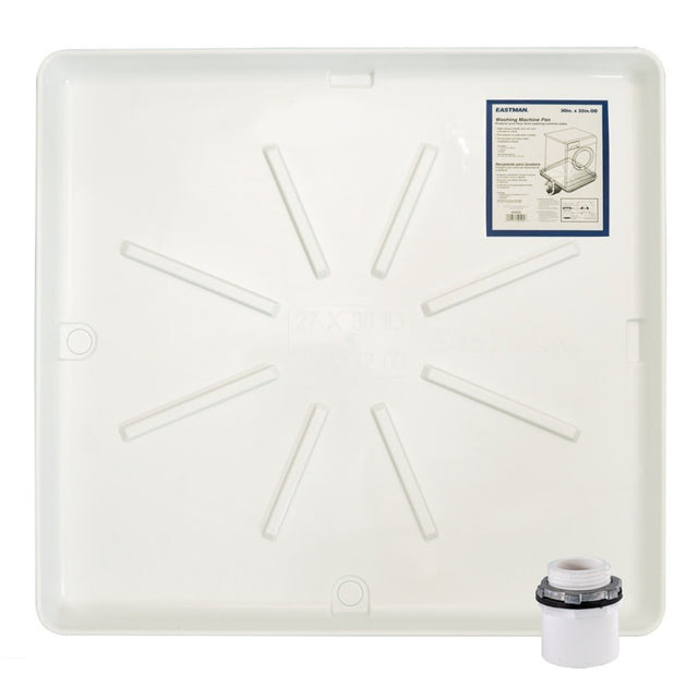 Eastman 52525 30 in x 32 in Heavy Duty Plastic Washing Machine Drain Pan