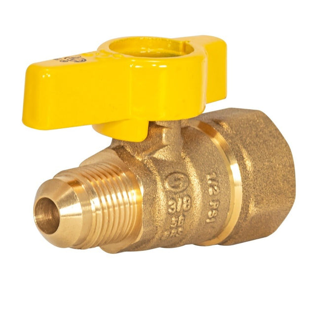 Eastman 60001 3/8 in OD Flare x 1/2 in FIP Straight Brass Gas Valve