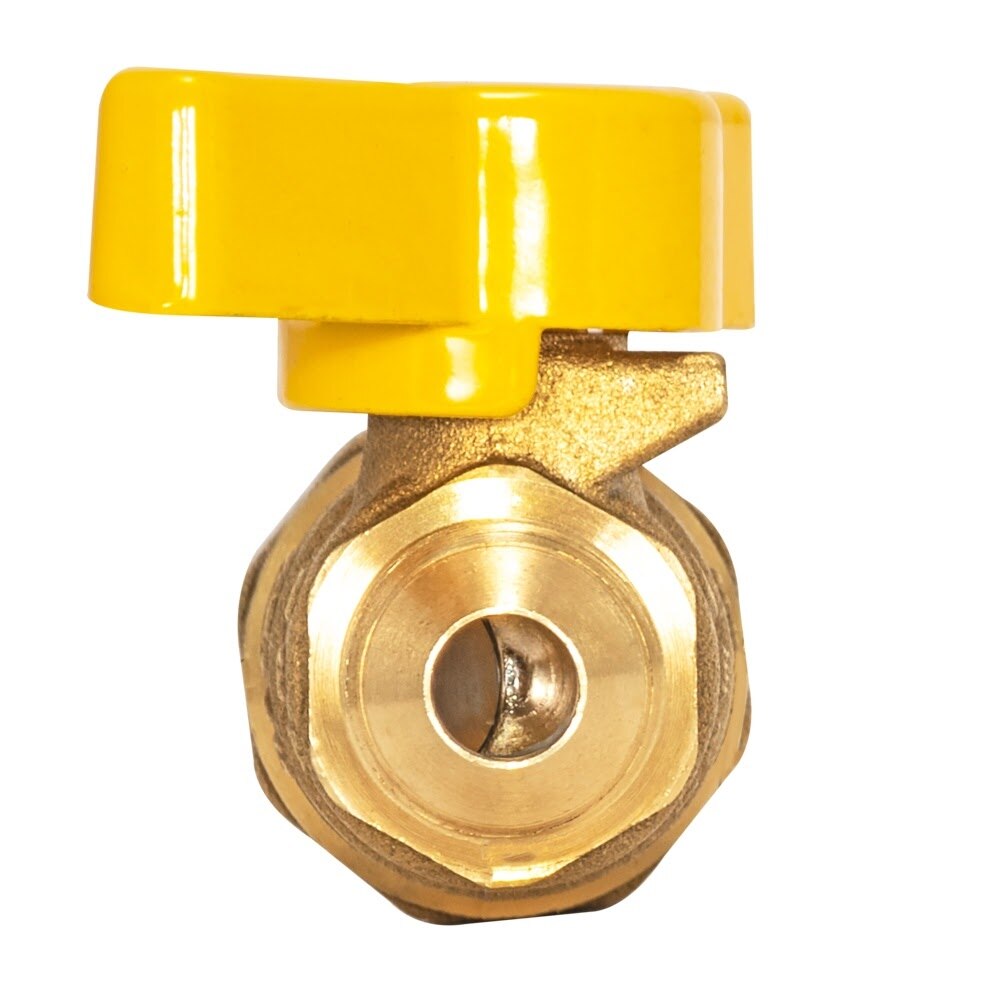 Eastman 60001 3/8 in OD Flare x 1/2 in FIP Straight Brass Gas Valve - 3