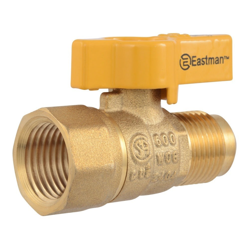 Eastman 60003B 1/2 in. OD Flare x 1/2 in. FIP Straight Brass Gas Ball Valve