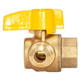 Eastman 60034 1/2 in. OD Flare x 1/2 in. FIP Brass Angle Gas Ball Valve - 3