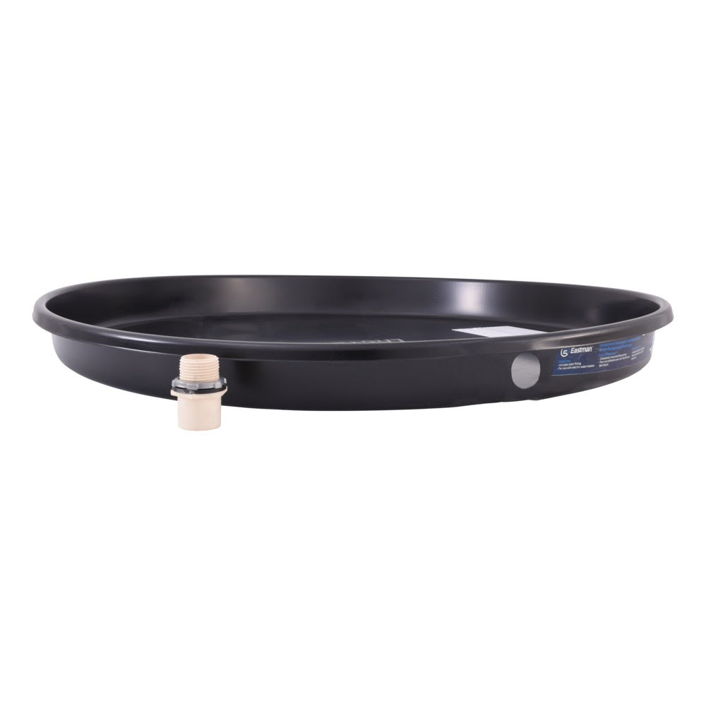 Eastman 60078CPN 28 in ID Black Plastic Water Heater Pan with CPVC Fittings - 3