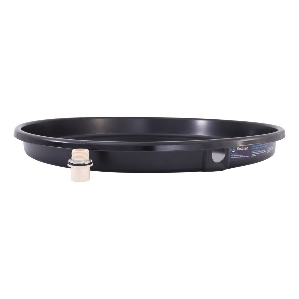 Eastman 60083CPN 26 in ID Black Plastic Water Heater Pan with CPVC Drain Fitting - 3