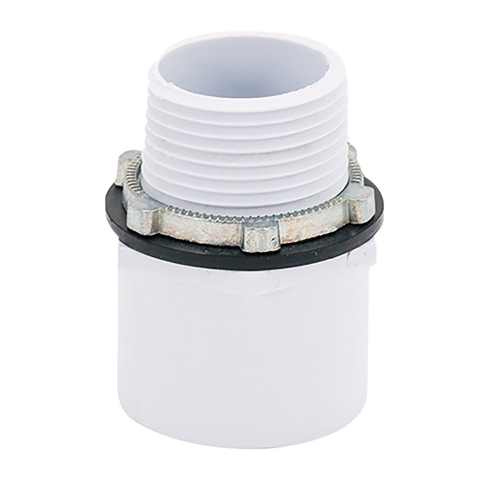 Eastman 60087 28 in ID x 30 in OD Aluminum Water Heater Drain Pan with CPVC Fitting - 2