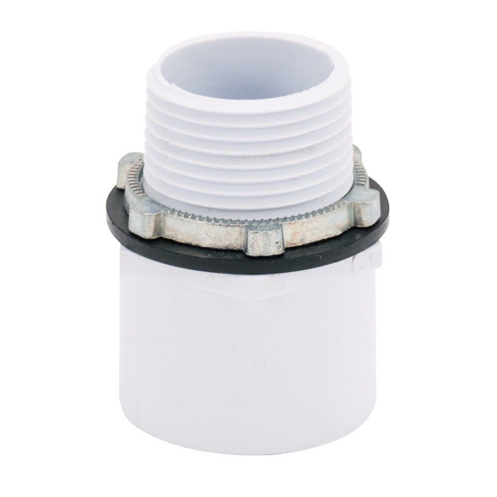 Eastman 60089 26 in. ID x 28 in. OD Aluminum Water Heater Drain Pan with Fittings - 2