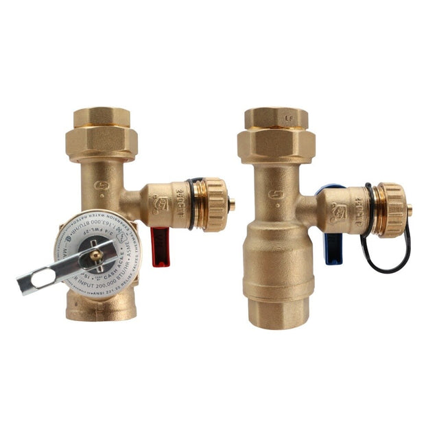 Eastman 60204 3/4 in. FIP Tankless Water Heater Service Valve Kit with Pressure Relief Valve
