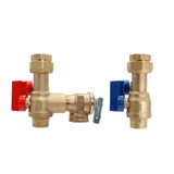 Eastman 60205 3/4 in Sweat Tankless Water Heater Service Valve Kit with Hot and Cold Valves - 2