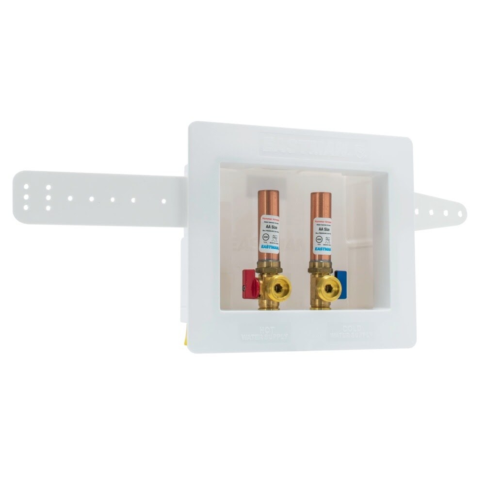 Eastman 60227 1/2 in. CPVC Dual Drain Washing Machine Outlet Box with Hammer Arrestors