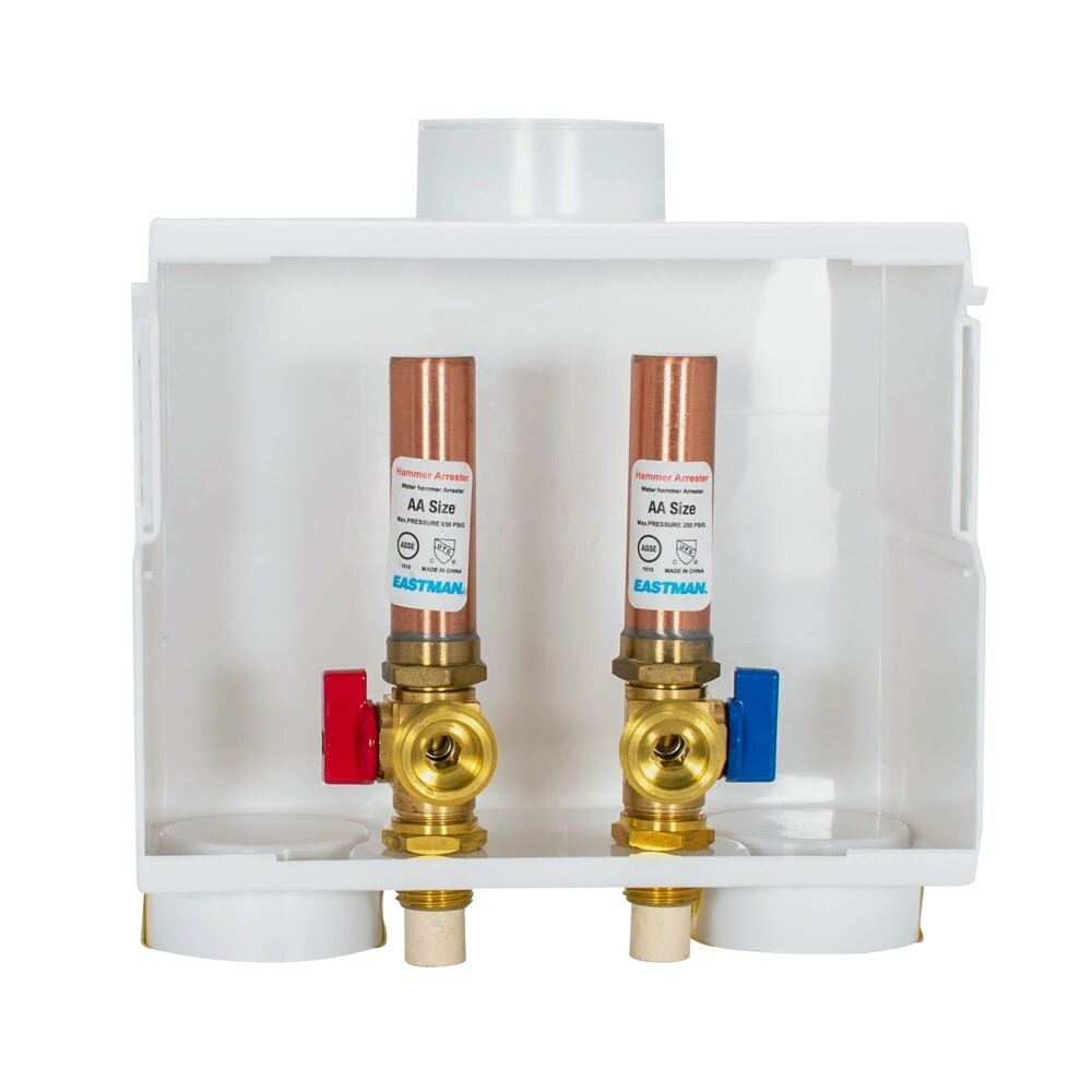 Eastman 60227 1/2 in. CPVC Dual Drain Washing Machine Outlet Box with Hammer Arrestors - 3