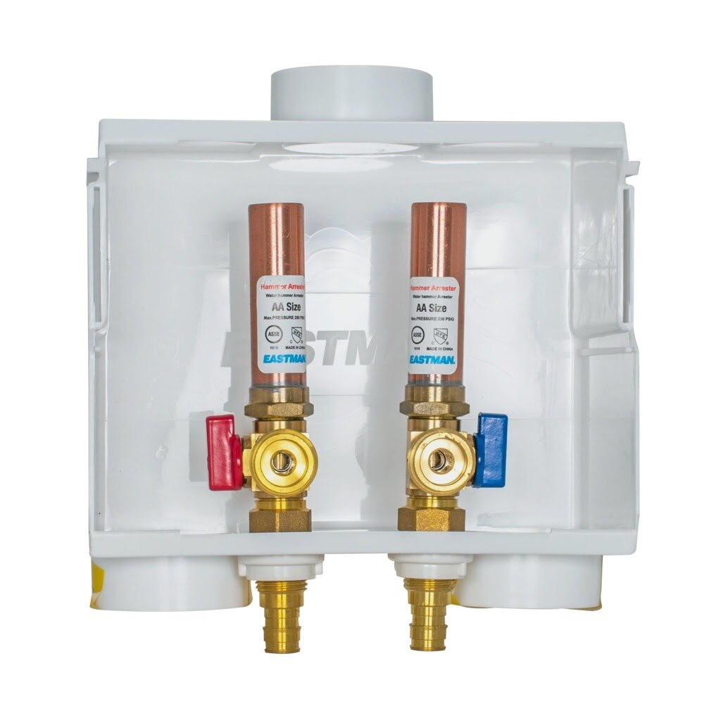 Eastman 60231 1/2 in. Expansion PEX F1960 Dual Drain Washing Machine Outlet Box with Hammer Arrestors - 3