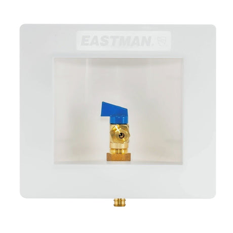 Eastman 60233 1/2 in Crimp PEX Ice Maker Outlet Box with 1/4 Turn Ball Valve