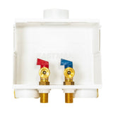 Eastman 60243 1/2 in. Sweat Dual-Drain Washing Machine Outlet Box with Ball Valves - 3