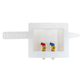 Eastman 60244 1/2 in. CPVC Dual Drain Washing Machine Outlet Box with Hot and Cold Ball Valves - 2