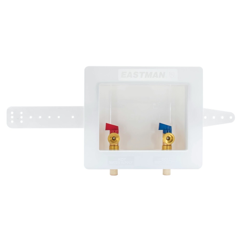 Eastman 60249 1/2 in. CPVC Center Drain Washing Machine Outlet Box with Ball Valves - 2