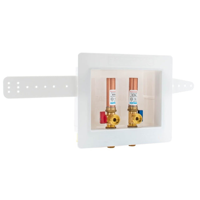 Eastman 60252 1/2 in. Sweat Dual Drain Washing Machine Outlet Box with Hammer Arrestors