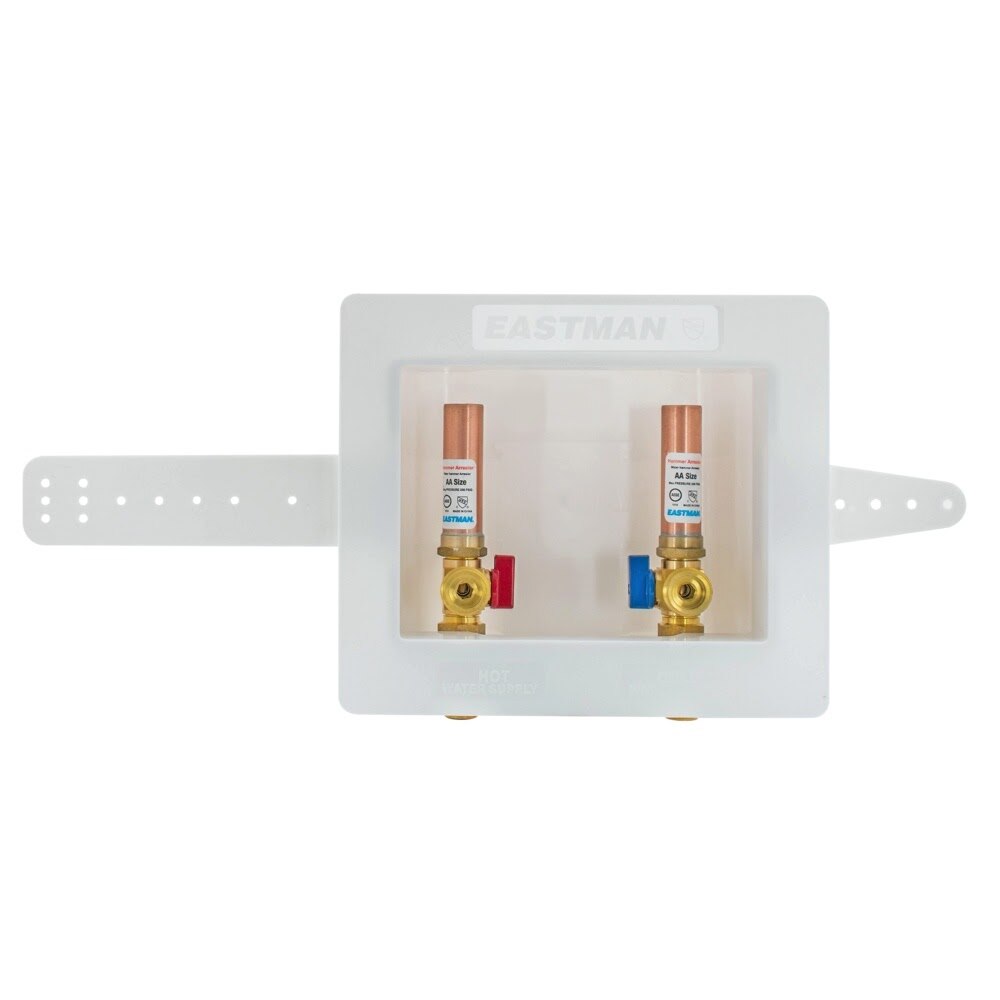 Eastman 60253 1/2 in. Sweat Center Drain Washing Machine Outlet Box with Hammer Arrestors - 2