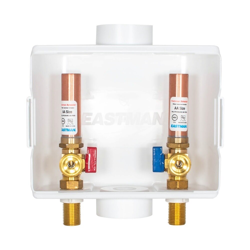 Eastman 60253 1/2 in. Sweat Center Drain Washing Machine Outlet Box with Hammer Arrestors - 3