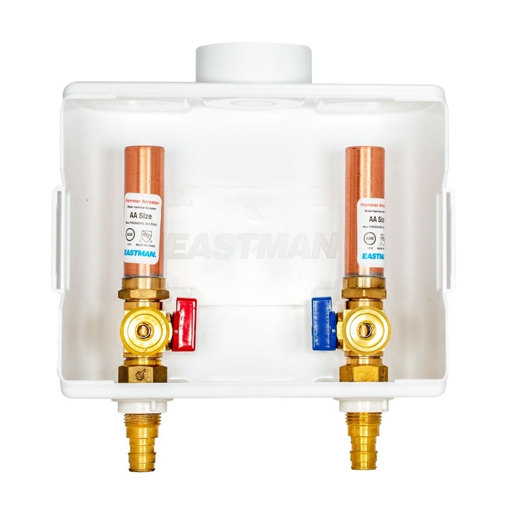 Eastman 60254 1/2 in. Expansion PEX Center Drain Washing Machine Outlet Box with Hammer Arresters - 3