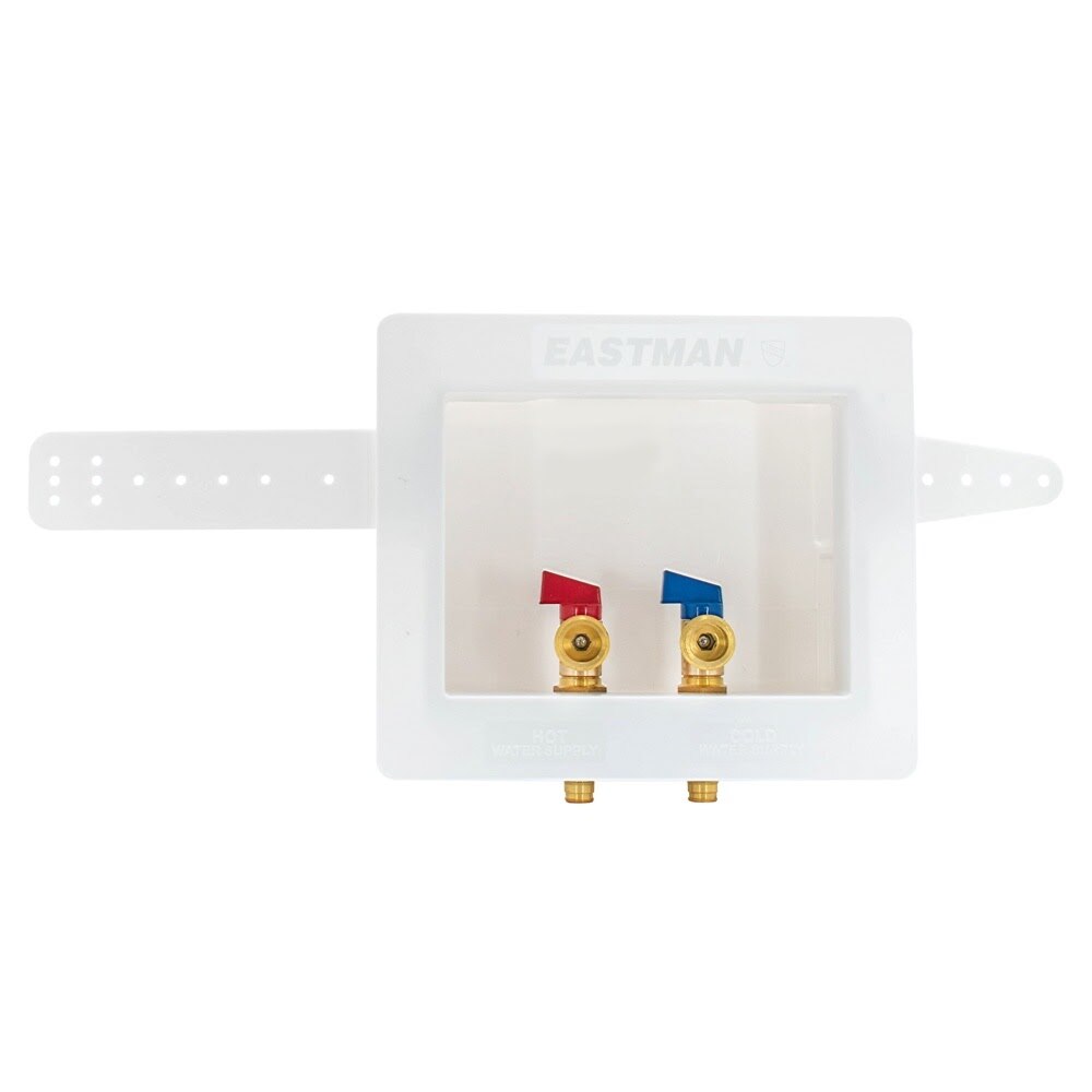 Eastman 60261 1/2 in. Expansion PEX Dual Drain Washing Machine Outlet Box with 1/4-Turn Ball Valves - 2