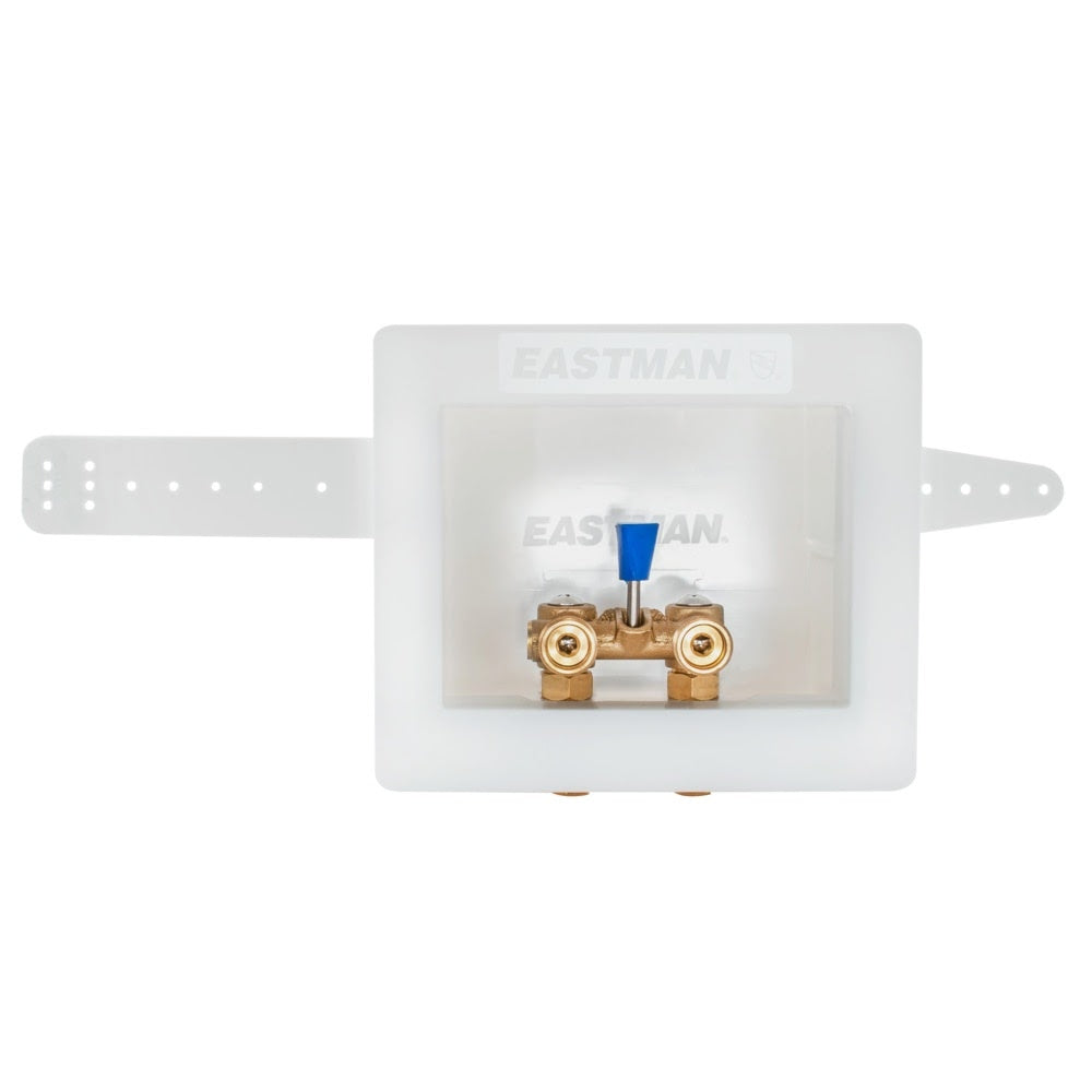 Eastman 60267 1/2 in. Sweat 1-Lever Dual Drain Washing Machine Outlet Box - 2