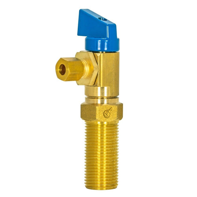 Eastman 60284 Brass Ice Maker Outlet Box Ball Valve 1/2 in MIP Sweat x 1/4 in Compression