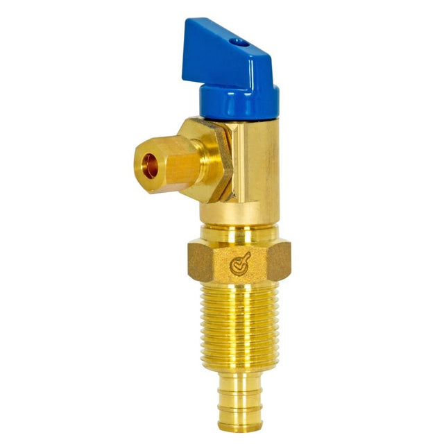 Eastman 60285 1/2 in Crimp PEX x 1/4 in Compression Ice Maker Outlet Box Ball Valve