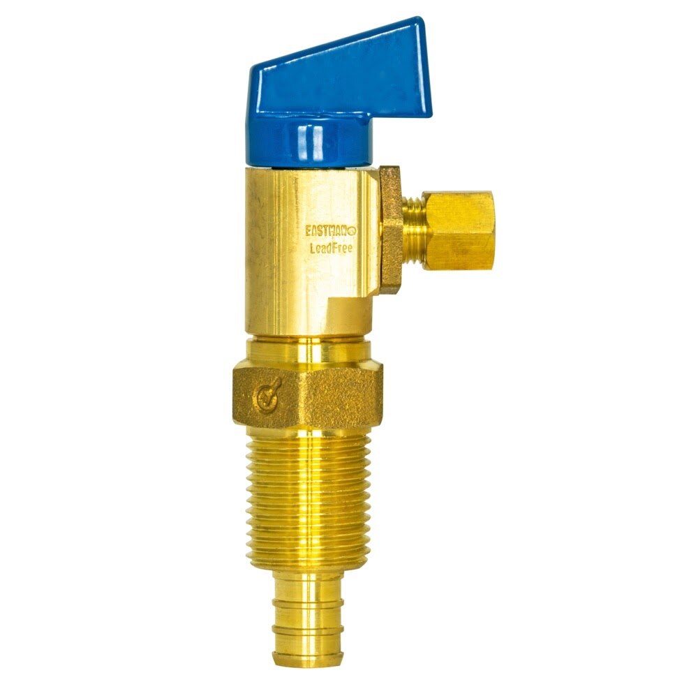 Eastman 60285 1/2 in Crimp PEX x 1/4 in Compression Ice Maker Outlet Box Ball Valve - 2