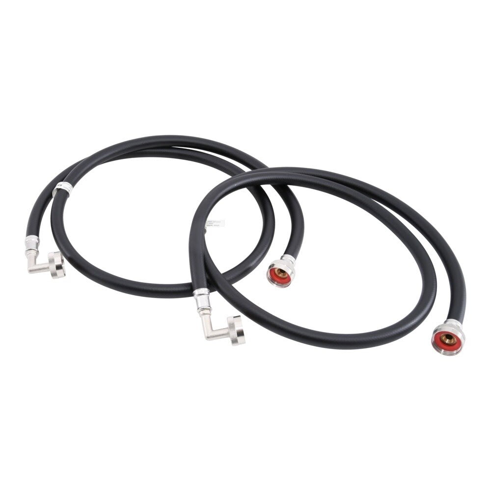 Eastman 60308P 5 ft Black PVC Washing Machine Hoses with 90 Degree Brass Elbows (2 Pack)