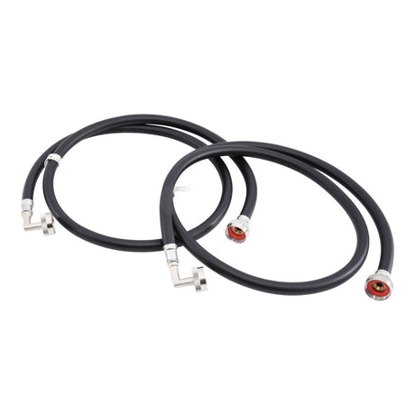 Eastman 60308P 5 ft Black PVC Washing Machine Hoses with 90 Degree Brass Elbows (2 Pack)