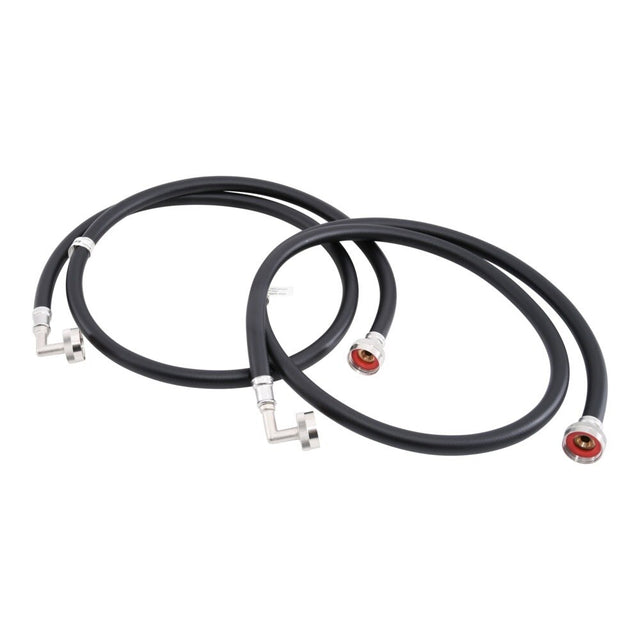 Eastman 60308P 5 ft Black PVC Washing Machine Hoses with 90 Degree Brass Elbows (2 Pack)