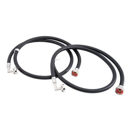 Eastman 60308P 5 ft Black PVC Washing Machine Hoses with 90 Degree Brass Elbows (2 Pack)