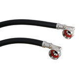 Eastman 60308P 5 ft Black PVC Washing Machine Hoses with 90 Degree Brass Elbows (2 Pack) - 3