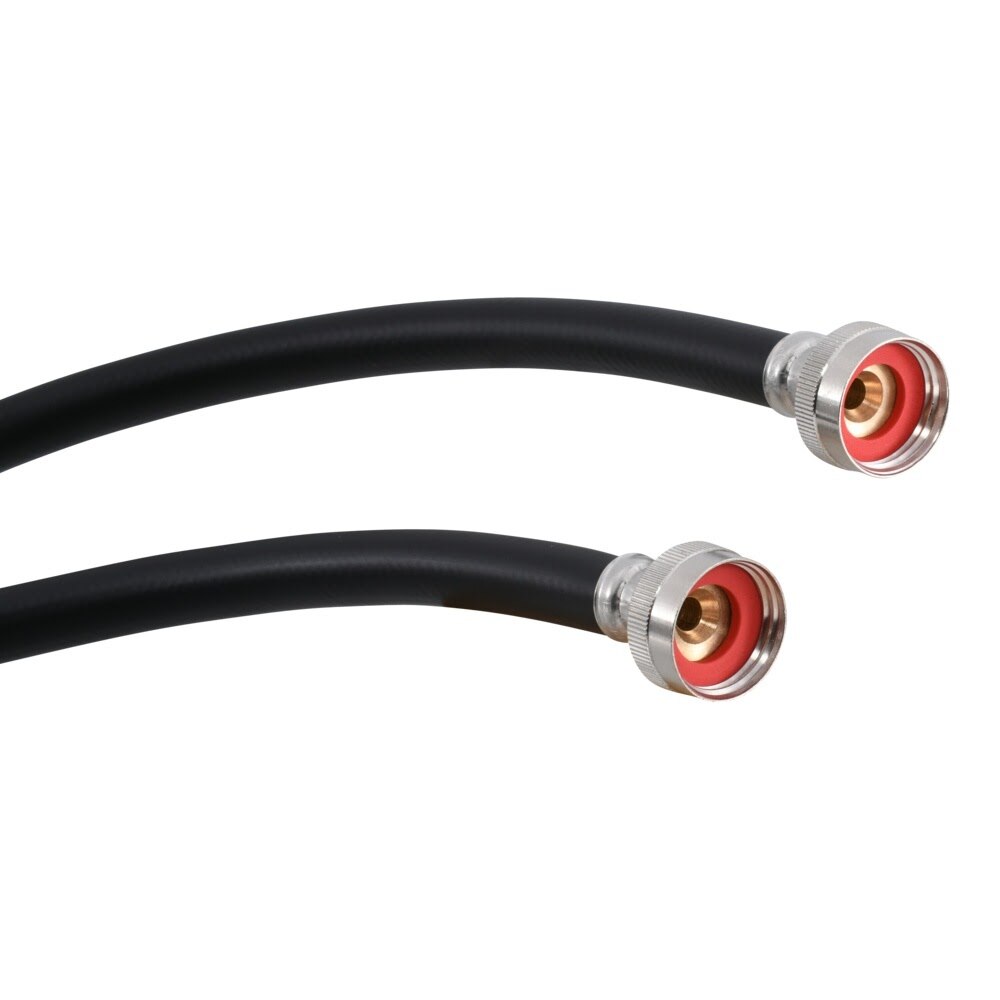 Eastman 60310P 6 ft Black PVC Washing Machine Hoses with Elbows (2 Pack) - 3