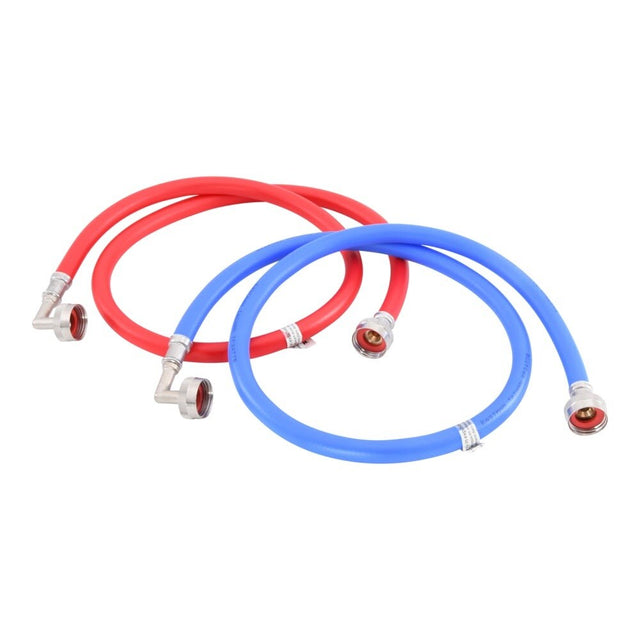 Eastman 60314P 4 ft PVC Washing Machine Hoses with 90 Degree Elbows (2 Pack)