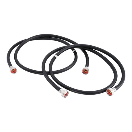 Eastman 60320P 6 ft Black PVC Washing Machine Hoses with Brass Fittings (2 Pack)