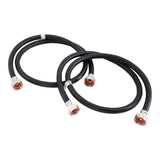 Eastman 60322P 4 ft Black PVC Washing Machine Hoses for Hot and Cold Water Supply (2 Pack)