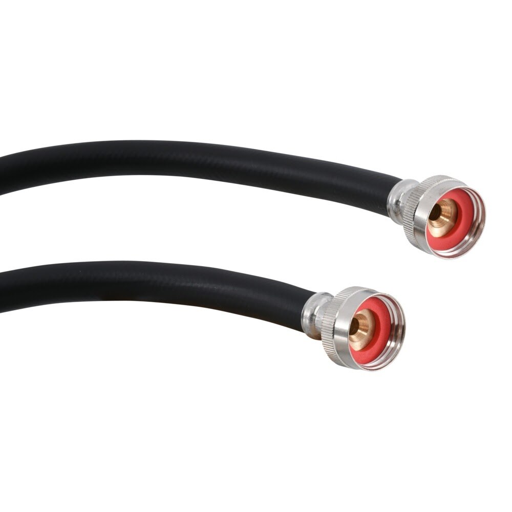 Eastman 60322P 4 ft Black PVC Washing Machine Hoses for Hot and Cold Water Supply (2 Pack) - 3