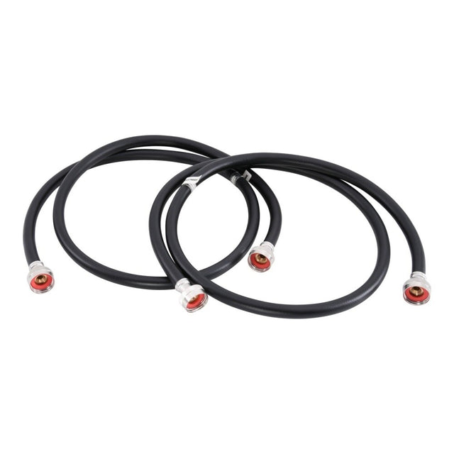 Eastman 60326P 5 ft Black PVC Washing Machine Hoses with Brass Fittings (2 Pack)