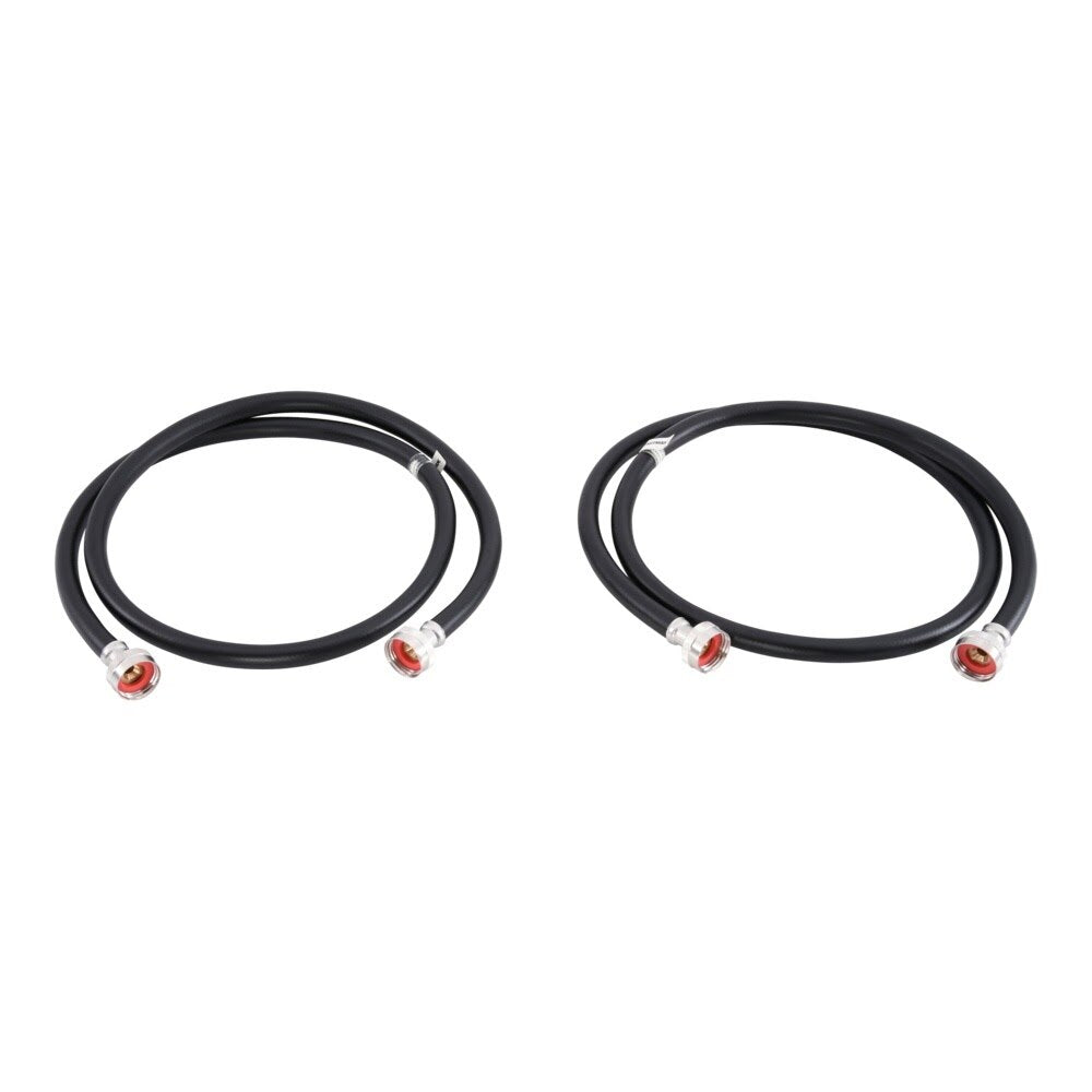 Eastman 60326P 5 ft Black PVC Washing Machine Hoses with Brass Fittings (2 Pack) - 2