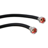 Eastman 60326P 5 ft Black PVC Washing Machine Hoses with Brass Fittings (2 Pack) - 3