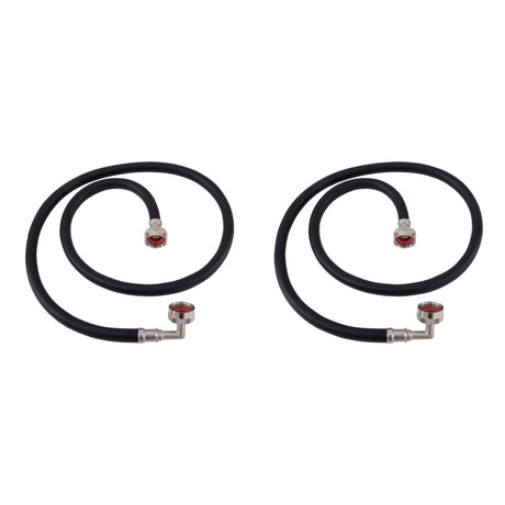Eastman 60350P 4 ft Black PVC Washing Machine Hoses with 90 Degree Elbows (2 Pack)
