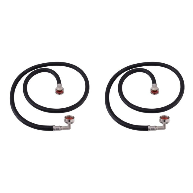 Eastman 60350P 4 ft Black PVC Washing Machine Hoses with 90 Degree Elbows (2 Pack)