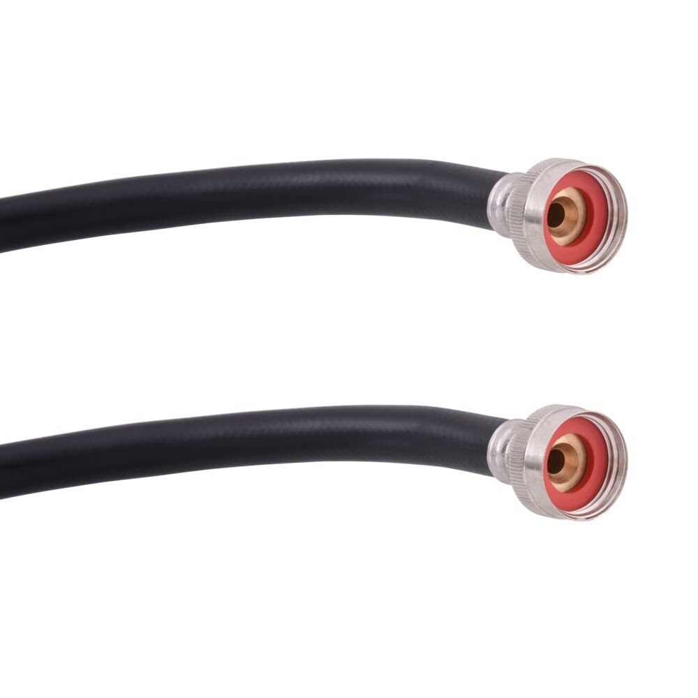 Eastman 60350P 4 ft Black PVC Washing Machine Hoses with 90 Degree Elbows (2 Pack) - 2